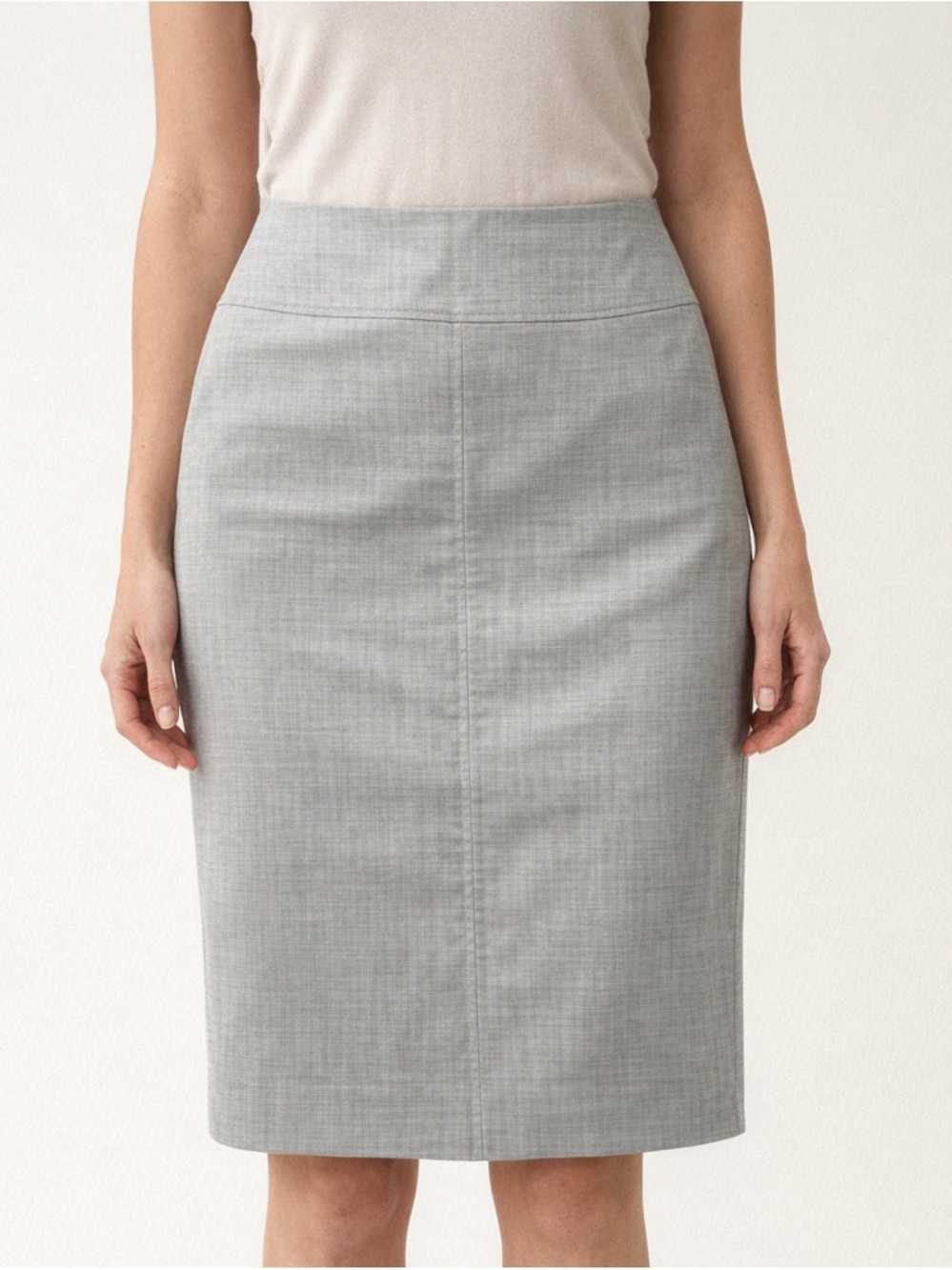 J.Crew Super 120s Gray 100% Wool Lightweight Midi Pencil Skirt  Size 8